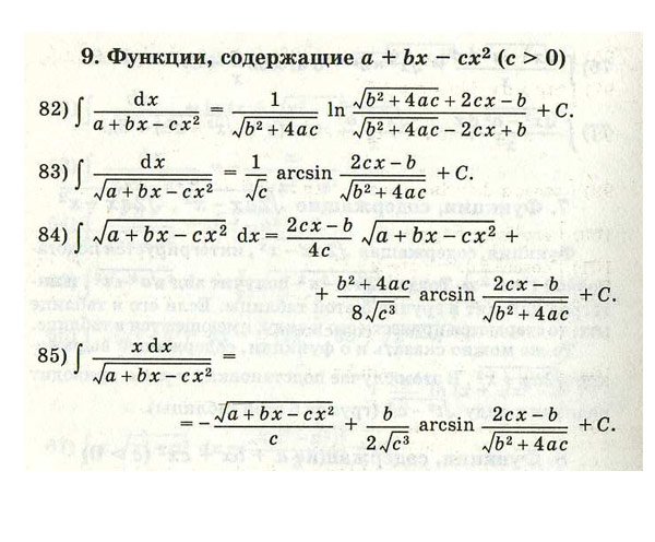 ������� �������������� ���������� (������� ���������� a + bx - cx<sup>2</sup> (c > 0)).